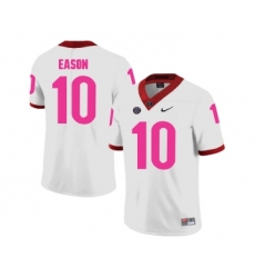 Georgia Bulldogs 10 Jacob Eason White 2018 Breast Cancer Awareness College Football Jersey