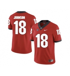 Georgia Bulldogs 18 Netori Johnson Red College Football Jersey