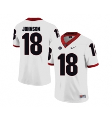 Georgia Bulldogs 18 Netori Johnson White College Football Jersey