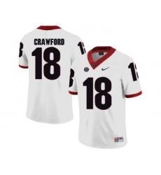 Georgia Bulldogs 18 Ricardo Crawford White College Football Jersey