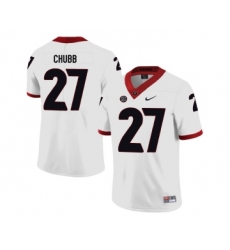 Georgia Bulldogs 27 Nick Chubb White Nike College Football Jersey