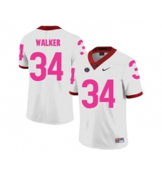 Georgia Bulldogs 34 Herschel Walker White 2018 Breast Cancer Awareness College Football Jersey