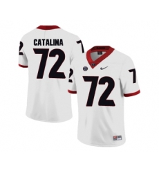 Georgia Bulldogs 72 Tyler Catalina White College Football Jersey