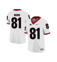 Georgia Bulldogs 81 Reggie Davis White College Football Jersey