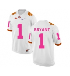 Clemson Tigers 1 Kelly Bryant White 2018 Breast Cancer Awareness College Football Jersey