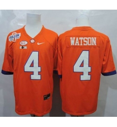 Clemson Tigers #4 Deshaun Watson Orange 1975-1978 Fuller 2016 College Football Playoff National Championship Patch Stitched NCAA Jersey