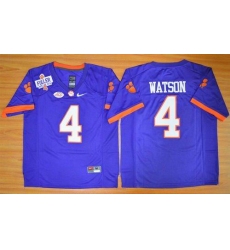 Clemson Tigers #4 Deshaun Watson Purple 2016 National Championship Stitched NCAA Jersey