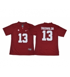 Alabama Crimson Tide 13 Tua Tagovailoa Red Women With Diamond Logo College Football Jersey