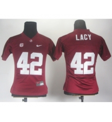 Women Alabama Crimson Tide 42 Eddie Lacy Red 2012 SEC Patch Jerseys