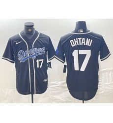 Mens Brooklyn Dodgers #17 Shohei Ohtani Black Cool Base With Stitched Baseball Jersey