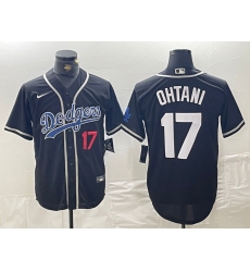 Men's Brooklyn Dodgers #17 Shohei Ohtani Black Cool Base With Stitched Baseball Jerseys