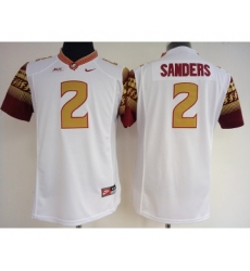 Florida State Seminoles 2 Deion Sanders White College Football Jersey