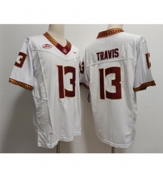 Men's Florida State Seminoles #13 Jordan Travis White 2023 F U S E Stitched Limited NCAA Jersey