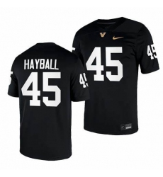 Men's Vanderbilt Commodores #45 Matthew Hayball Black Game Football Jersey