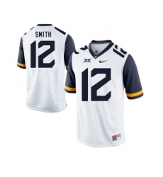 West Virginia Mountaineers 12 Geno Smith White College Football Jersey