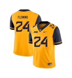 West Virginia Mountaineers 24 Maurice Fleming Gold College Football Jersey