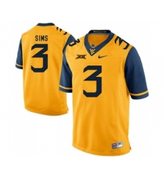 West Virginia Mountaineers 3 Charles Sims Gold College Football Jersey