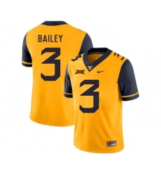 West Virginia Mountaineers 3 Stedman Bailey Gold College Football Jersey