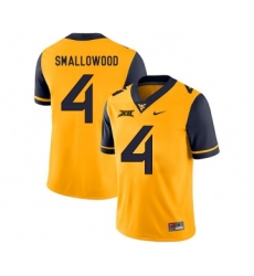 West Virginia Mountaineers 4 Wendell Smallwood Gold College Football Jersey