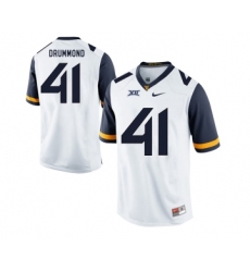 West Virginia Mountaineers 41 Elijah Drummond White College Football Jersey