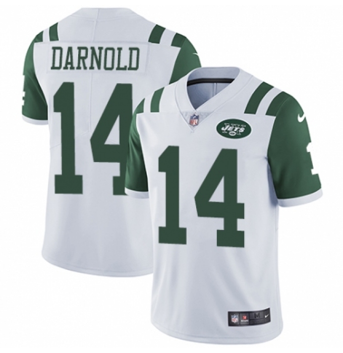 Men's Nike New York Jets #14 Sam Darnold White Vapor Untouchable Limited Player NFL Jersey