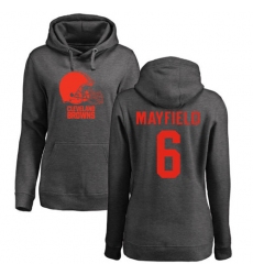 NFL Women's Nike Cleveland Browns #6 Baker Mayfield Ash One Color Pullover Hoodie