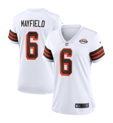 Women's Cleveland Browns #6 Baker Mayfield Nike White 1946 Collection Alternate Jersey