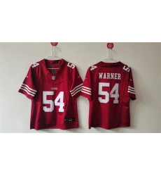 Women's San Francisco 49ers #54 Fred Warner Red F.U.S.E Vapor Untouchable Stitched Jersey(Run Small)