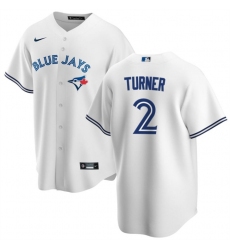 Men's Toronto Blue Jays #2 Justin Turner White Cool Base Stitched Jersey