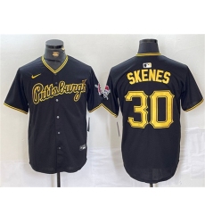 Men's Pittsburgh Pirates #30 Paul Skenes Black Stitched Baseball Jersey