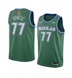 Men's Dallas Mavericks #77 Luka Doncic Green 2024 Finals Classic Edition Stitched Basketball Jersey