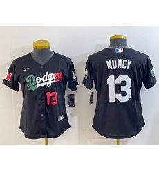 Women's Los Angeles Dodgers #13 Max Muncy Number Black Mexico 2020 World Series Cool Base Nike Jersey