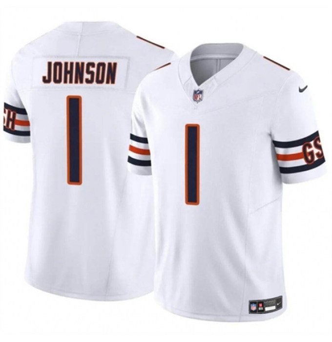 Men's Chicago Bears #1 Jaylon Johnson White 2024 F.U.S.E. Vapor Football Stitched Jersey