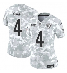 Women's Chicago Bears #4 D'Andre Swift 2024 F.U.S.E Arctic Camo Salute To Service Limited Stitched Football Jersey(Run Small)