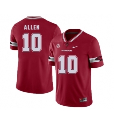 Arkansas Razorbacks 10 Brandon Allen Red College Football Jersey