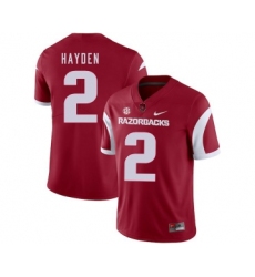 Arkansas Razorbacks 2 Chase Hayden Red College Football Jersey