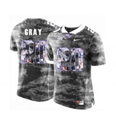 TCU Horned Frogs 20 Deante Gray Gray With Portrait Print College Football Limited Jersey