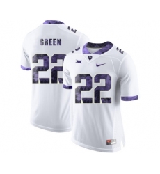 TCU Horned Frogs 22 Aaron Green White Print College Football Limited Jersey