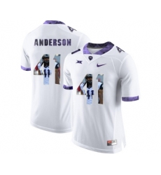 TCU Horned Frogs 41 Jonathan Anderson White With Portrait Print College Football Limited Jersey