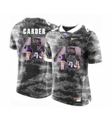 TCU Horned Frogs 43 Tank Carder Gray College With Portrait Print Football Limited Jersey