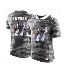 TCU Horned Frogs 47 P.J. Dawson Gray With Portrait Print College Football Limited Jersey