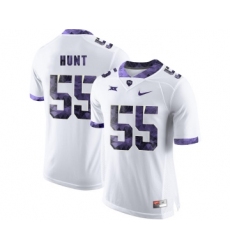 TCU Horned Frogs 55 Joey Hunt White Print College Football Limited Jersey