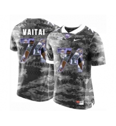 TCU Horned Frogs 74 Halapoulivaati Vaitai Gray With Portrait Print College Football Limited Jersey