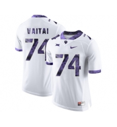 TCU Horned Frogs 74 Halapoulivaati Vaitai White Print College Football Limited Jersey2