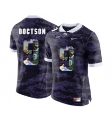 TCU Horned Frogs 9 Josh Doctson Purple With Portrait Print College Football Limited Jersey