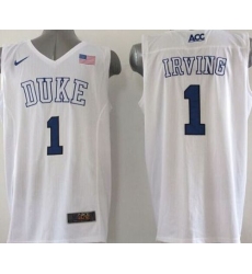 Blue Devils #1 Kyrie Irving White Basketball Elite Stitched NCAA Jersey