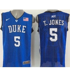 Blue Devils #5 Tyus Jones White Basketball Elite Stitched NCAA Jersey