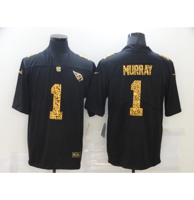 Men's Arizona Cardinals #1 Kyler Murray 2020 Black Leopard Print Fashion Limited Stitched Jersey