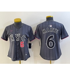 Women's New York Mets #6 Starling Marte Gray 2024 City Connect Cool Base Stitched Jerseys