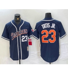 Men's San Diego Padres #23 Fernando Tatis Jr Navy Blue Stitched Cool Base Throwback Jersey